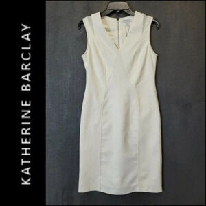 Katherine Barclay White Sleeveless  Sheath Dress Sz 2